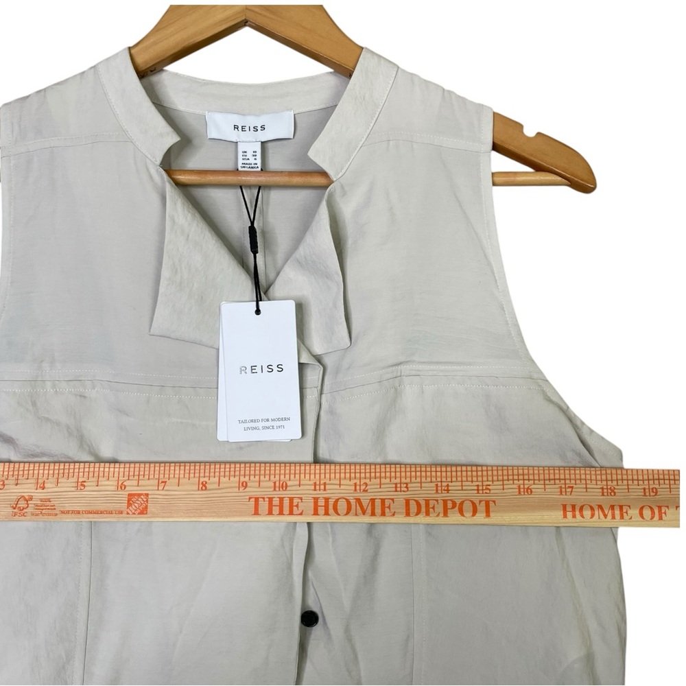 Reiss Women Skylar Belted Utility Jumpsuit  Stone Sleeveless Drawstring Sz 6 NEW - Picture 13 of 16